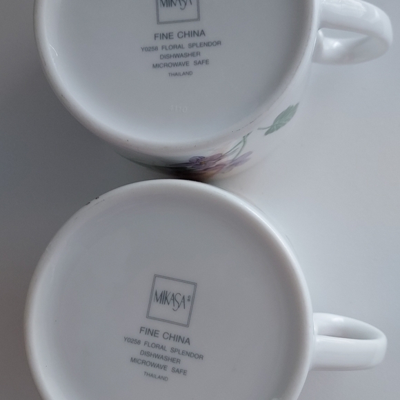 Mikasa China Coffee Tea Cup Floral Splendor Y0258 2 Cups 2.5 Inches - Picture 6 of 7